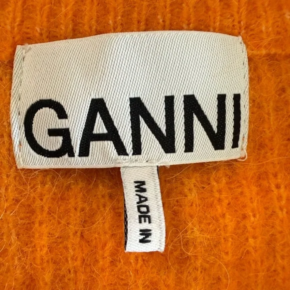 GANNI Soft Alpaca/Wool Knit Orange Cardigan Jewel Buttons Size XL - Picture 5 of 10